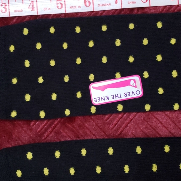 NWOT over the knee black w/ yellow polkadot. - Picture 3 of 3